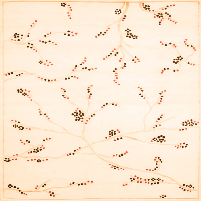 Round Machine Washable Solid Orange Modern Area Rugs, wshcon505org