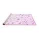 Sideview of Machine Washable Solid Pink Modern Rug, wshcon505pnk