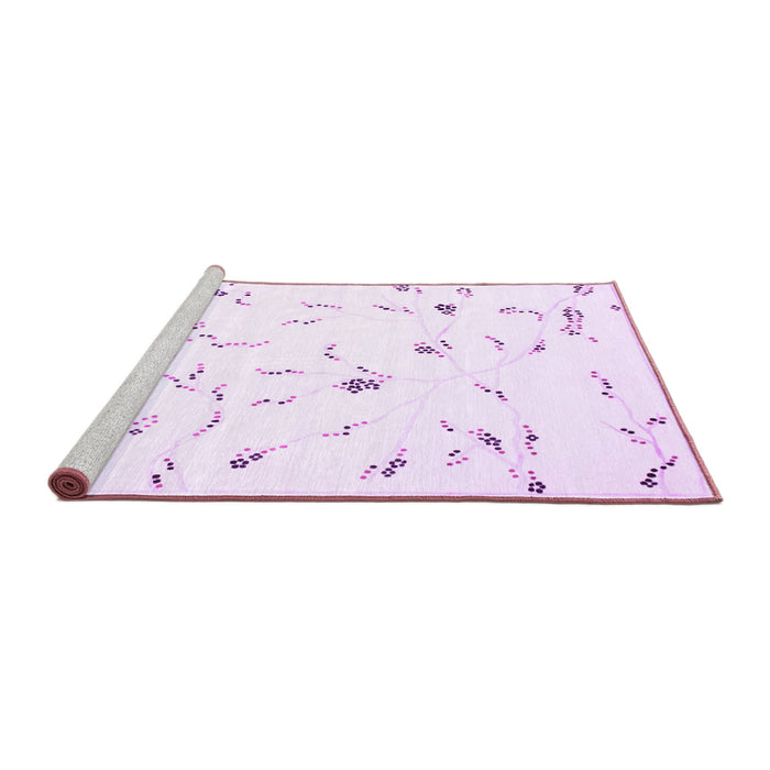 Sideview of Machine Washable Solid Purple Modern Area Rugs, wshcon505pur