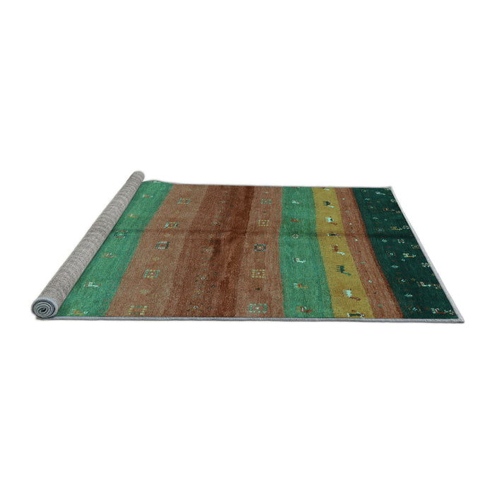 Sideview of Machine Washable Abstract Light Blue Contemporary Rug, wshcon506lblu