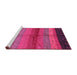 Sideview of Machine Washable Abstract Pink Contemporary Rug, wshcon506pnk