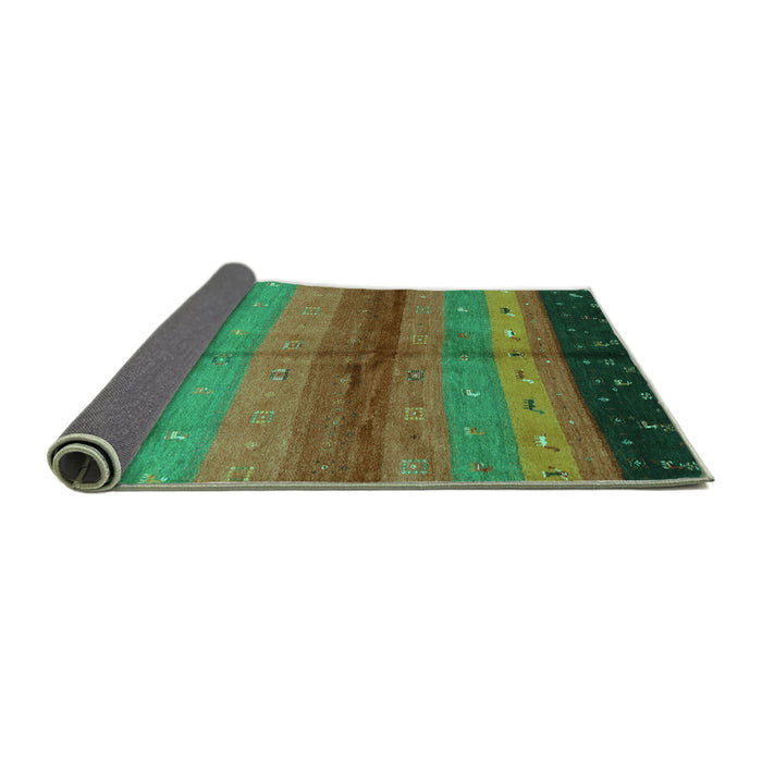 Sideview of Abstract Turquoise Contemporary Rug, con506turq