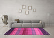 Machine Washable Abstract Purple Contemporary Area Rugs in a Living Room, wshcon506pur