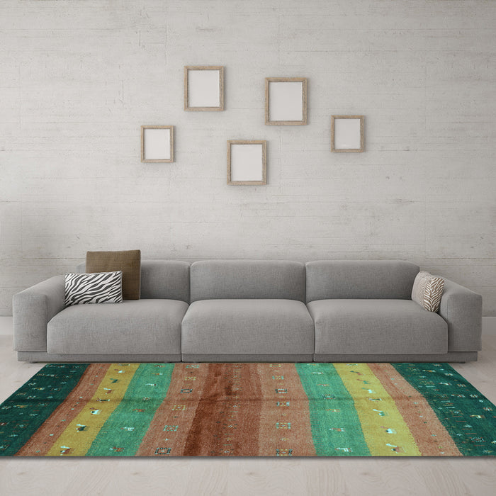 Machine Washable Abstract Light Blue Contemporary Rug in a Living Room, wshcon506lblu