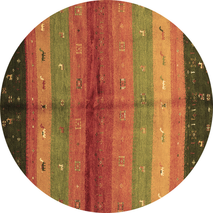 Round Machine Washable Abstract Brown Contemporary Rug, wshcon506brn