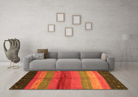 Machine Washable Abstract Orange Contemporary Rug, wshcon506org