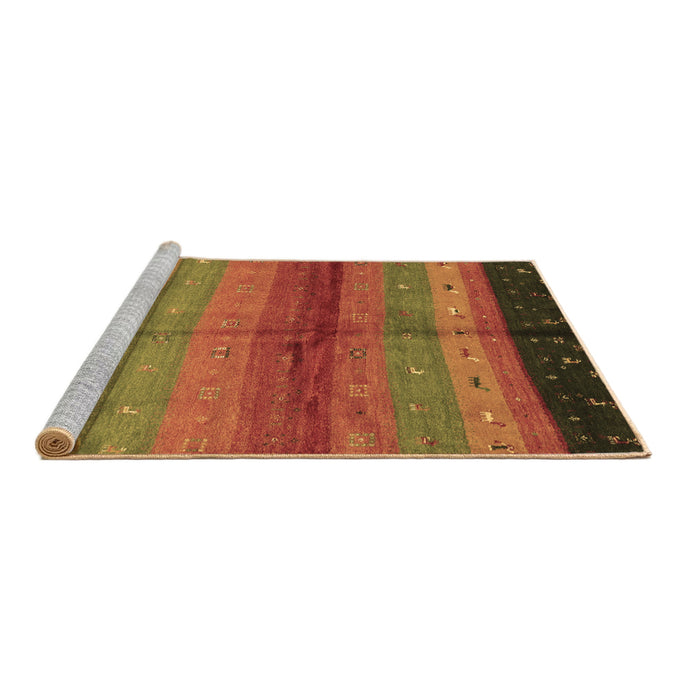 Sideview of Machine Washable Abstract Brown Contemporary Rug, wshcon506brn