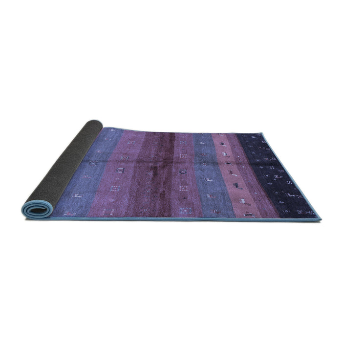 Sideview of Abstract Blue Contemporary Rug, con506blu