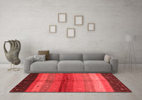 Machine Washable Abstract Red Contemporary Rug, wshcon506red