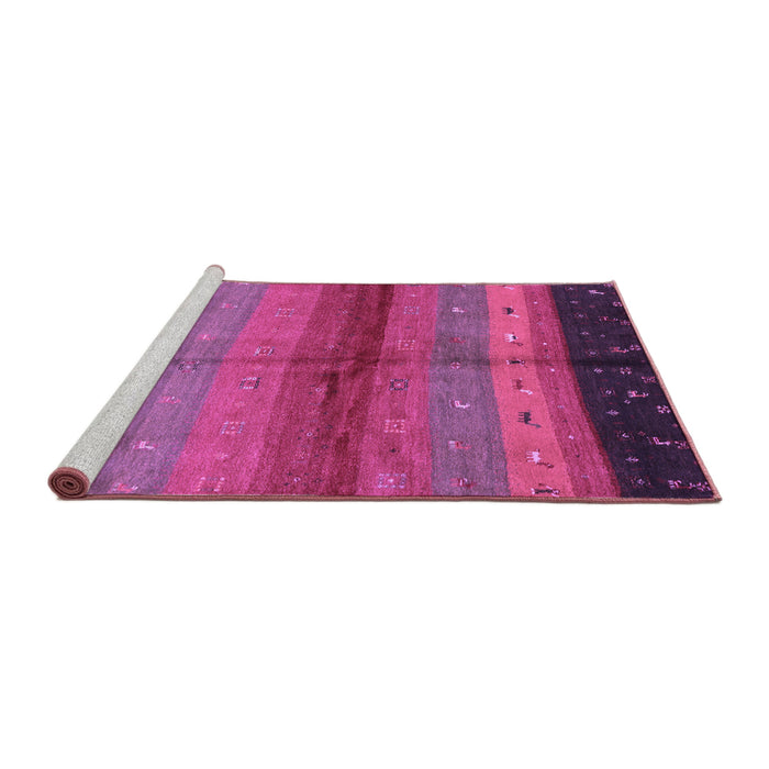 Sideview of Machine Washable Abstract Purple Contemporary Area Rugs, wshcon506pur