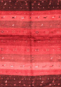 Abstract Red Contemporary Rug, con506red