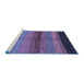 Sideview of Machine Washable Abstract Blue Contemporary Rug, wshcon506blu