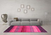 Machine Washable Abstract Pink Contemporary Rug, wshcon506pnk