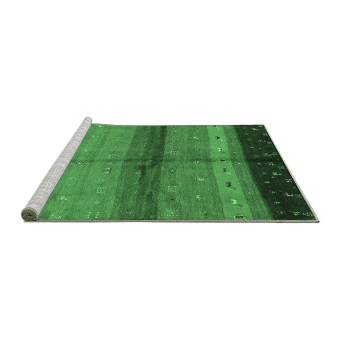 Sideview of Machine Washable Abstract Emerald Green Contemporary Area Rugs, wshcon506emgrn