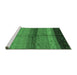 Sideview of Machine Washable Abstract Emerald Green Contemporary Area Rugs, wshcon506emgrn