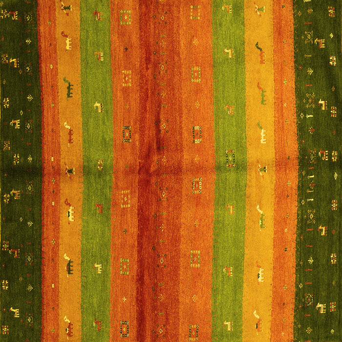 Square Abstract Yellow Contemporary Rug, con506yw