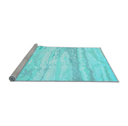 Sideview of Machine Washable Abstract Light Blue Contemporary Rug, wshcon507lblu