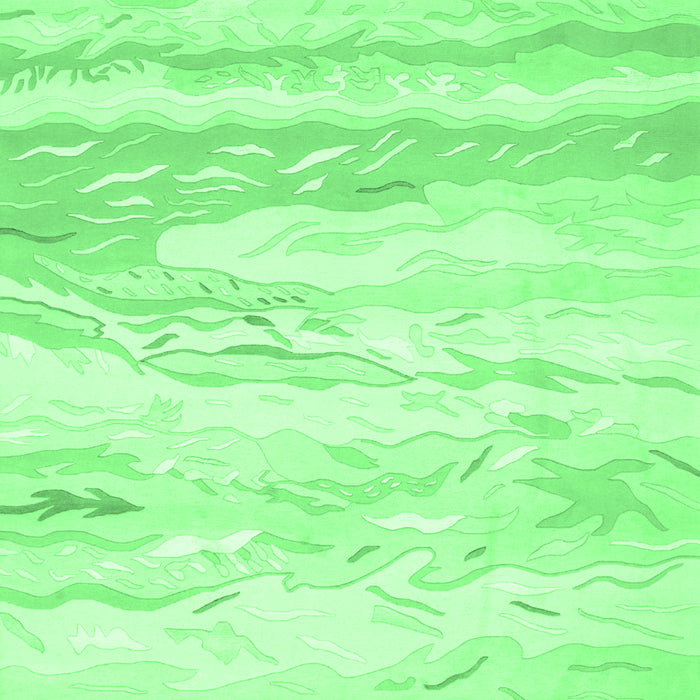 Machine Washable Abstract Emerald Green Contemporary Area Rugs, wshcon507emgrn