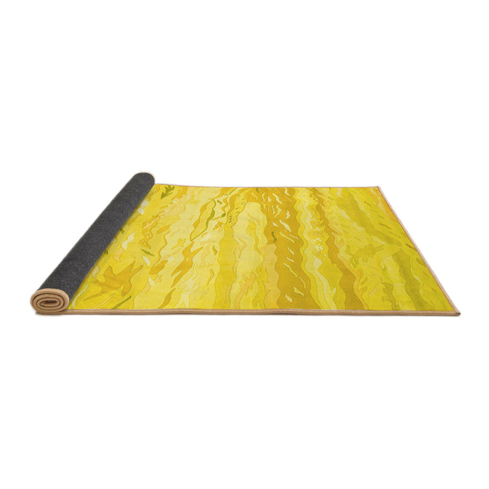 Sideview of Abstract Yellow Contemporary Rug, con507yw