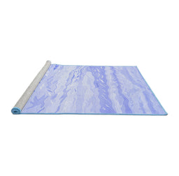 Sideview of Machine Washable Abstract Blue Contemporary Rug, wshcon507blu
