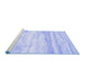 Sideview of Machine Washable Abstract Blue Contemporary Rug, wshcon507blu