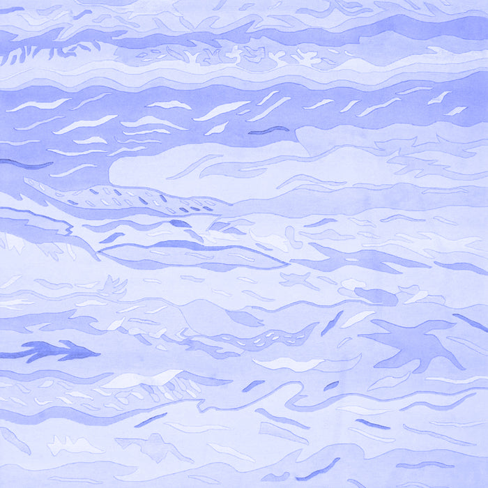 Abstract Blue Contemporary Rug, con507blu