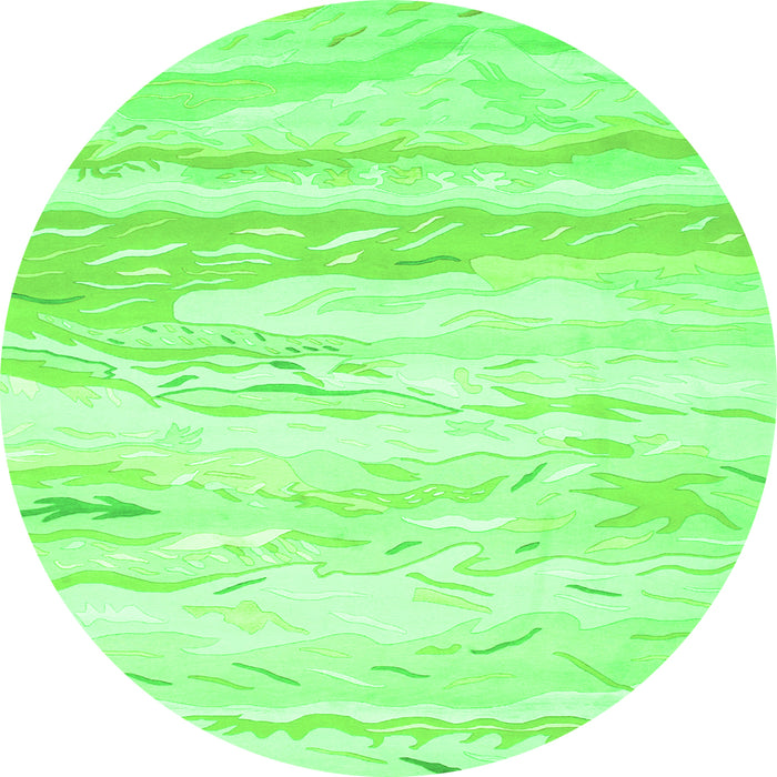 Square Abstract Green Contemporary Rug, con507grn