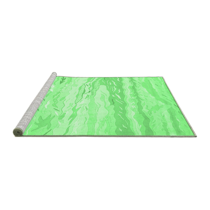 Sideview of Machine Washable Abstract Emerald Green Contemporary Area Rugs, wshcon507emgrn