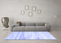 Machine Washable Abstract Blue Contemporary Rug, wshcon507blu