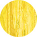 Round Abstract Yellow Contemporary Rug, con507yw