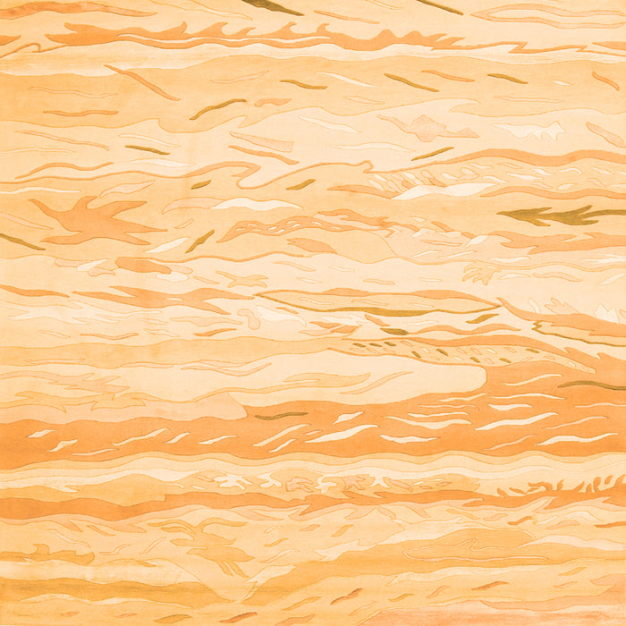 Serging Thickness of Abstract Orange Contemporary Rug, con507org