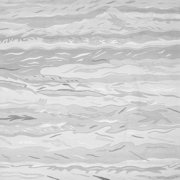 Serging Thickness of Abstract Gray Contemporary Rug, con507gry