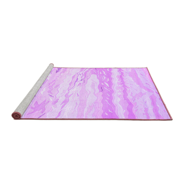 Sideview of Machine Washable Abstract Purple Contemporary Area Rugs, wshcon507pur