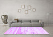 Machine Washable Abstract Purple Contemporary Area Rugs in a Living Room, wshcon507pur