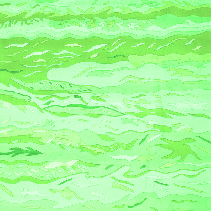 Abstract Green Contemporary Rug, con507grn