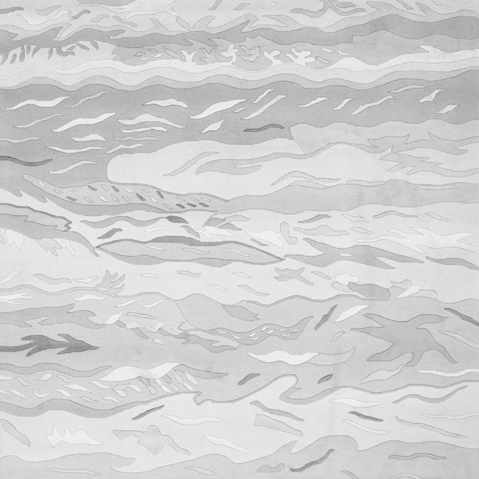 Serging Thickness of Machine Washable Abstract Gray Contemporary Rug, wshcon507gry