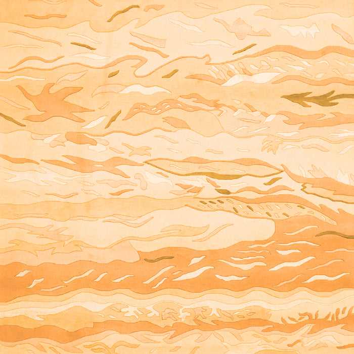 Serging Thickness of Machine Washable Abstract Orange Contemporary Area Rugs, wshcon507org