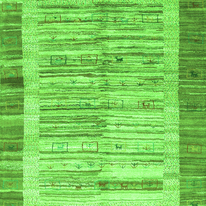 Serging Thickness of Machine Washable Abstract Green Contemporary Area Rugs, wshcon508grn