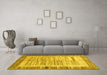 Machine Washable Abstract Yellow Contemporary Rug in a Living Room, wshcon508yw