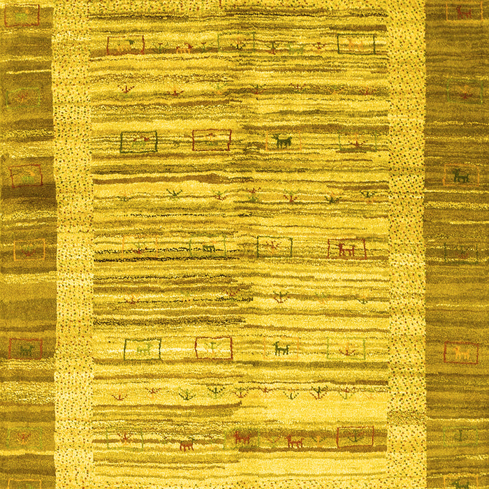 Machine Washable Abstract Yellow Contemporary Rug, wshcon508yw