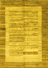 Abstract Yellow Contemporary Rug, con508yw