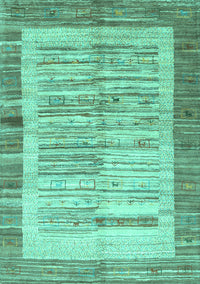 Abstract Turquoise Contemporary Rug, con508turq