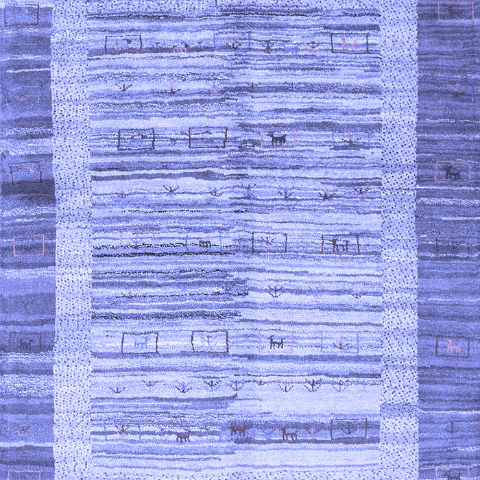 Machine Washable Abstract Blue Contemporary Rug, wshcon508blu