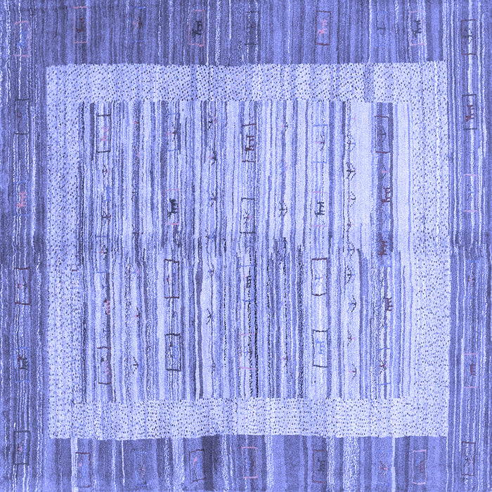 Square Abstract Blue Contemporary Rug, con508blu