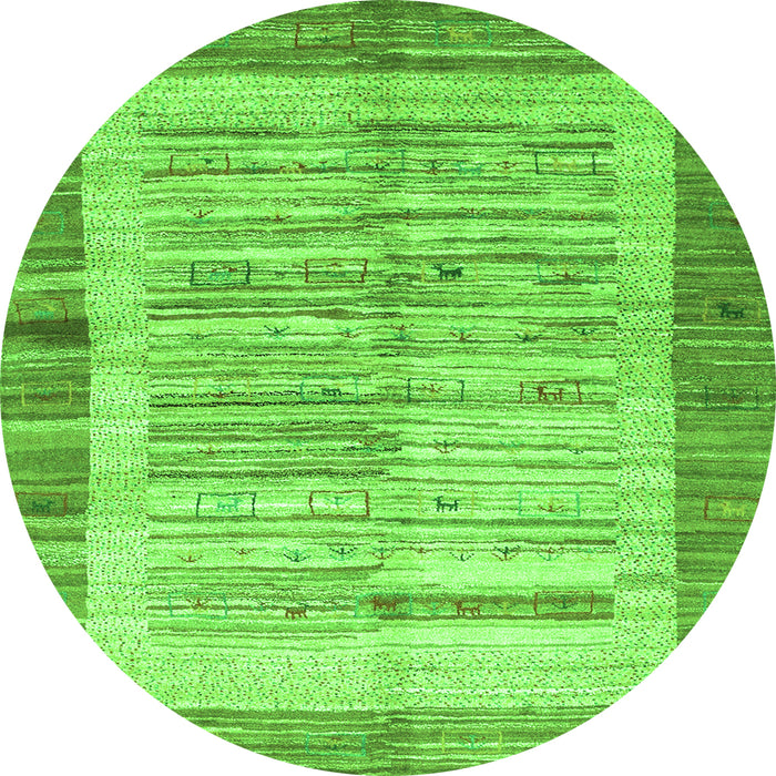 Square Abstract Green Contemporary Rug, con508grn