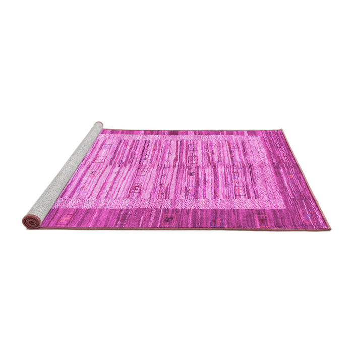 Sideview of Machine Washable Abstract Pink Contemporary Rug, wshcon508pnk