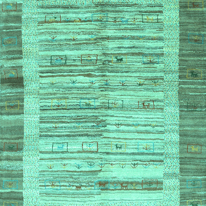Machine Washable Abstract Turquoise Contemporary Area Rugs, wshcon508turq