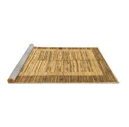 Sideview of Machine Washable Abstract Brown Contemporary Rug, wshcon508brn