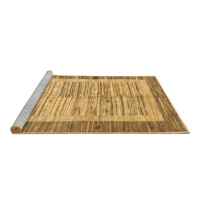 Sideview of Machine Washable Abstract Brown Contemporary Rug, wshcon508brn