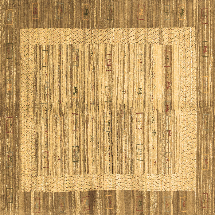 Square Machine Washable Abstract Brown Contemporary Rug, wshcon508brn